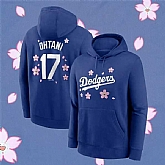 Men's Los Angeles Dodgers #17 Shohei Ohtani  Royal 2025 Tokyo Series Pullover Hoodie,baseball caps,new era cap wholesale,wholesale hats